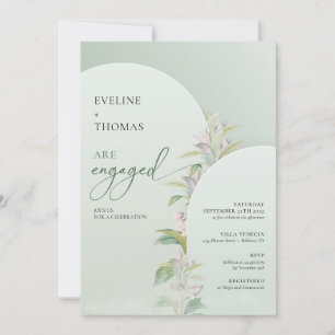 Modern boho arch greenery eucalyptus blommigt inbjudningar