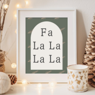 Modern Boho Arch Grönt och Guld Fa La Wall Art Poster