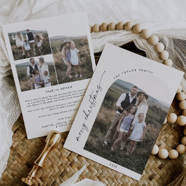 Modern Boho Arch-julfotoår i recension Julkort