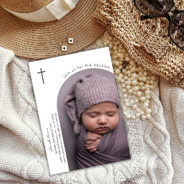 Modern Boho Arch Kor Baby-fotobaptism Inbjudningar