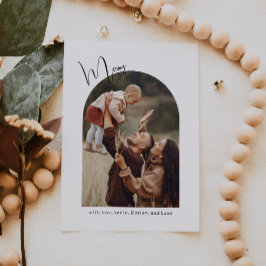 Modern Boho Arch Merry One Photo Julkort