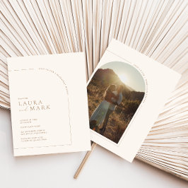 Modern Boho Arch-minimalistisk Photo Rehearsal-mid Inbjudningar