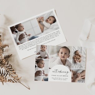 Modern Boho Arch Multi Photo Birth Meddelande