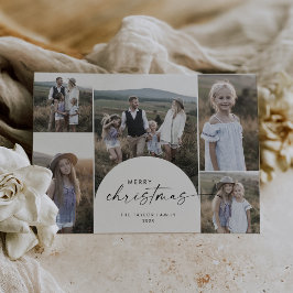 Modern Boho Arch Multi Photo God jul Julkort