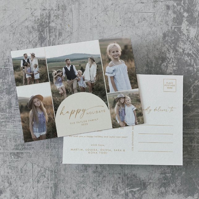Modern Boho Arch | Nyheter för Cream Multi Photo F Helg Vykort (Skapare uppladdad)