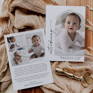 Modern Boho Arch Photo Birth Meddelande
