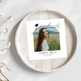 Modern Boho Arch Photo Graduation Party Pappersservett