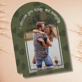 Modern Boho Arch Photo Jag väljer dig Valentines d Inbjudningar