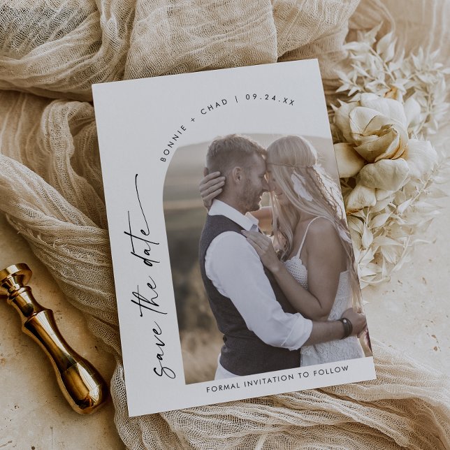 Modern Boho Arch Photo Spara Datumet (Skapare uppladdad)