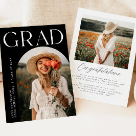 Modern Boho Arch Photo Studenten-meddelande Inbjudningar