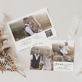 Modern Boho Arch QR-kod 3 - foto Spara Datumet