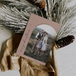Modern Boho Arch | Salmon God jul Photo Julkort