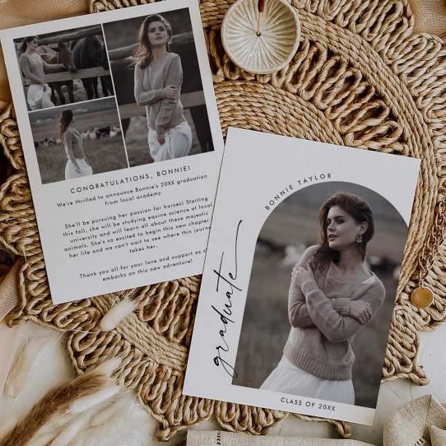 Modern Boho Arch Student Photo Studenten Meddelande (Skapare uppladdad)