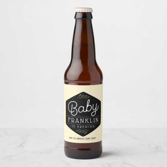 Modern Boho Baby Brewing Beer Labels Ölflaska Etikett (Framsida)