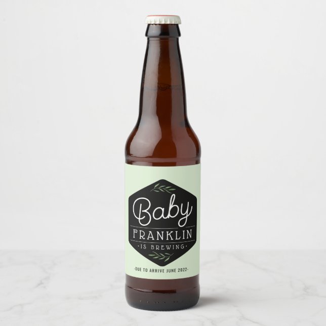 Modern Boho Baby Brewing Beer Labels Ölflaska Etikett (Framsida)
