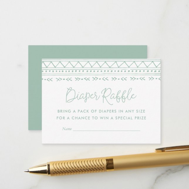 Modern Boho Baby Shower Diaper Raffle-hölje Ca Tilläggskort (Fram/Back In Situ)