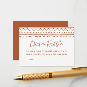 Modern Boho Baby Shower Diaper Raffle Tilläggskort