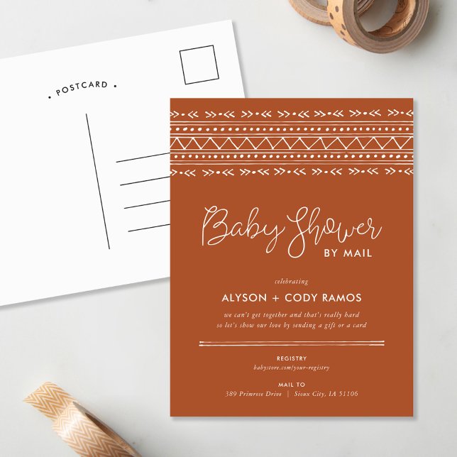 Modern Boho Baby Shower efter e-postinbjudan Helg Vykort (Skapare uppladdad)