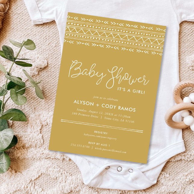 Modern Boho Baby Shower | Senap Inbjudningar (Skapare uppladdad)