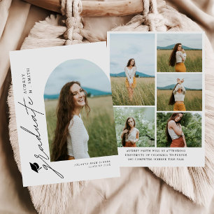 Modern Boho Båge 6 Bilder Examen Inbjudan
