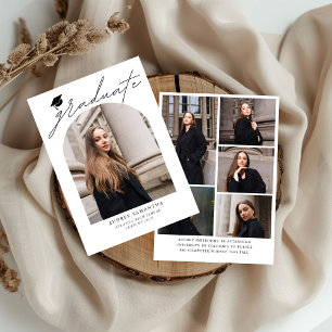 Modern Boho-båge 6 bilder Examen inbjudan