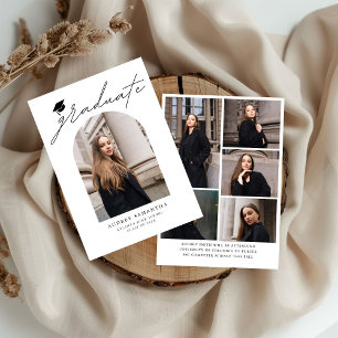 Modern Boho-båge 6 bilder Examen inbjudan