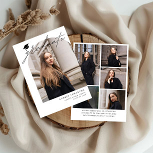 Modern Boho-båge 6 bilder examensmeddelande Inbjudningar
