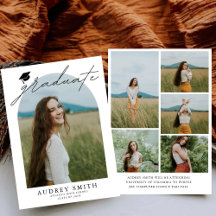 Modern Boho-båge 6 bilder Examenstitelsenkort