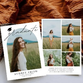 Modern Boho-båge 6 bilder Examenstitelsenkort Meddelande