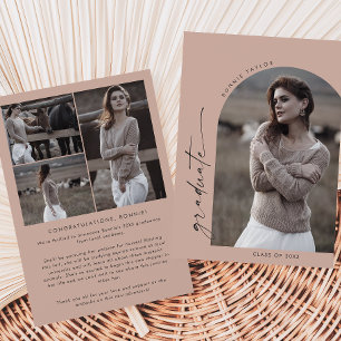 Modern Boho-båge Lax Examensfoto Examen Meddelande