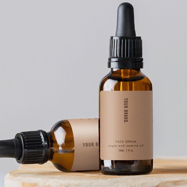 Modern Boho Beige 1 oz 30 ml kosmetisk Flaska-etik Adressetikett (Skapare uppladdad)