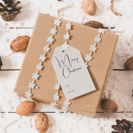 Modern Boho Beige God jul till och från Presentetikett