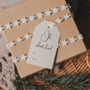 Modern Boho Beige Oh Vilken Roligt till och från Presentetikett