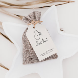 Modern Boho Beige Oh What Roligt Family Presentetikett