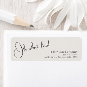 Modern Boho Beige Oh What Roligt Return Address La Returadress Etikett