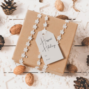 Modern Boho Beige träffar de bästa Helgdagarna til Presentetikett