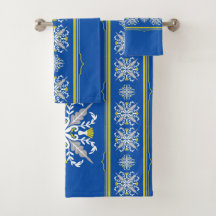 Modern Boho Blå och gul Sömlös Textur