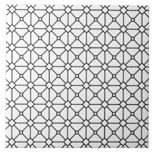 Modern Boho Black and White Mönster Rhombus Kakelplatta