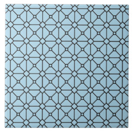 Modern Boho Black och Blue Mönster Rhombus Kakelplatta