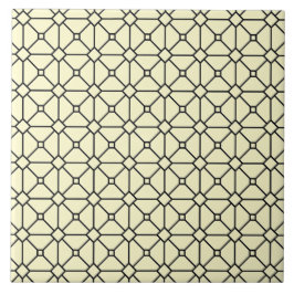 Modern Boho Black och Gult Mönster Rhombus Kakelplatta