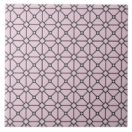 Modern Boho Black och Rosa Mönster Rhombus Kakelplatta