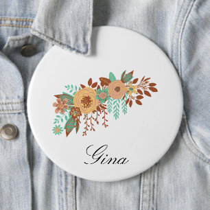 Modern Boho Blommig Knapp