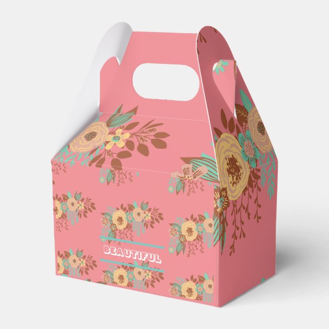 Modern Boho Blommig Rosa  Presentaskar (Framsidan Sidan)