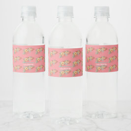 Modern Boho Blommig Rosa Vattenflaskor Etikett