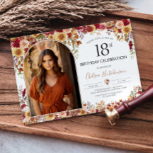 Modern Boho-Blommigt 18:e Födelsedagsfestens foto