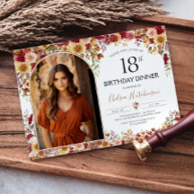 Modern Boho-Blommigt 18:e födelsedagsfoto