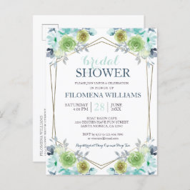 Modern Boho-Blommigt Geometric Möhippa Invit Inbjudan Vykort