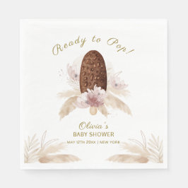 Modern Boho Blommigt Ice Cream Popcicle Baby Showe Pappersservett