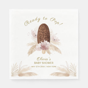 Modern Boho Blommigt Ice Cream Popcicle Baby Showe Pappersservett