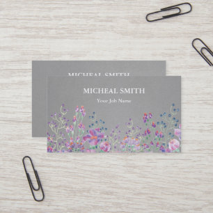 Modern Boho Blommigt Kraft Visitkort